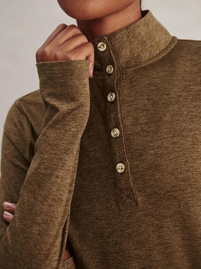Nathaniel Long Sleeve Top Teak Olive Marl