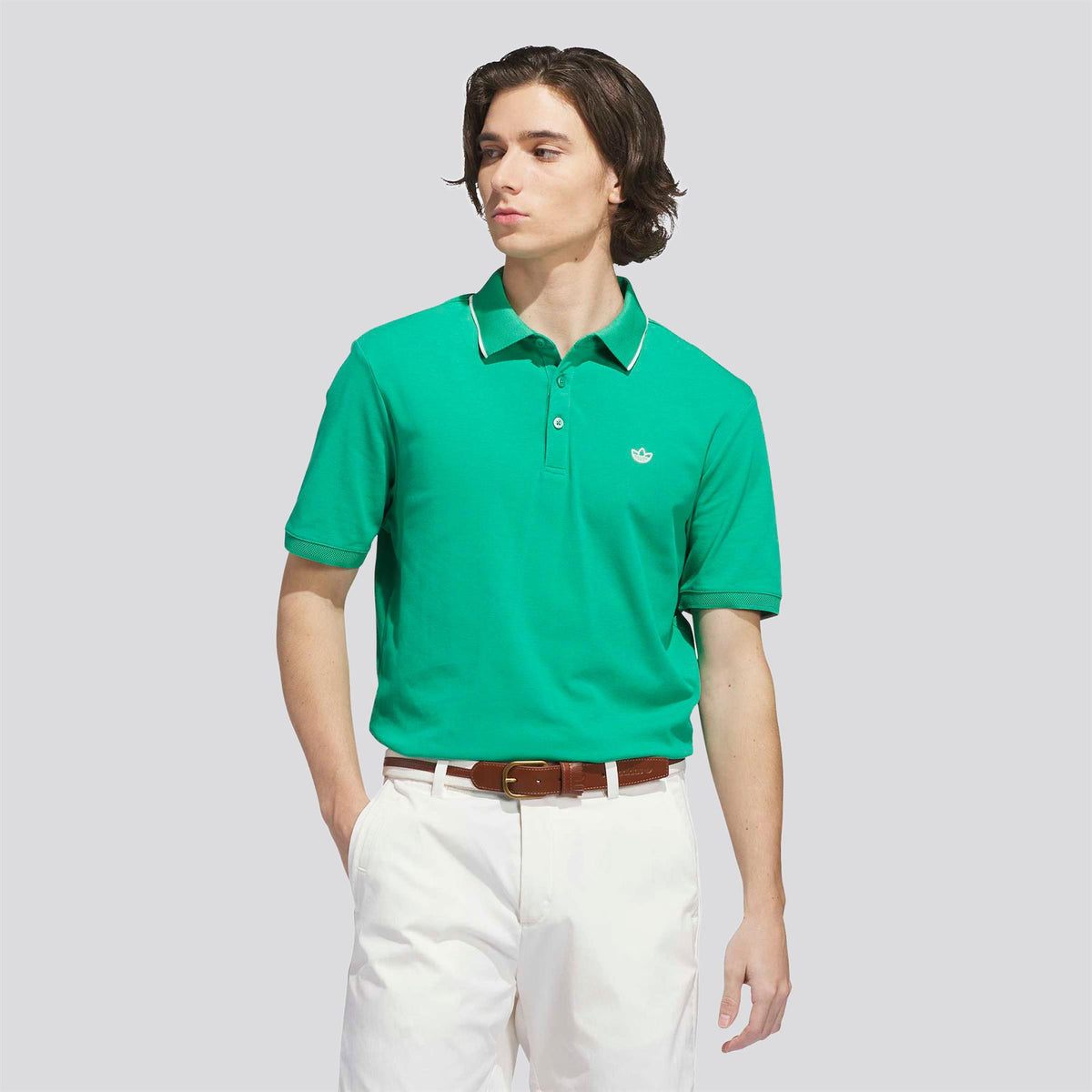 Originals Twistknit Trefoil Polo Court Green
