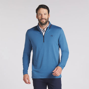 Lightweight Quarter Zip Mid Blue Horizon/Deep Navy