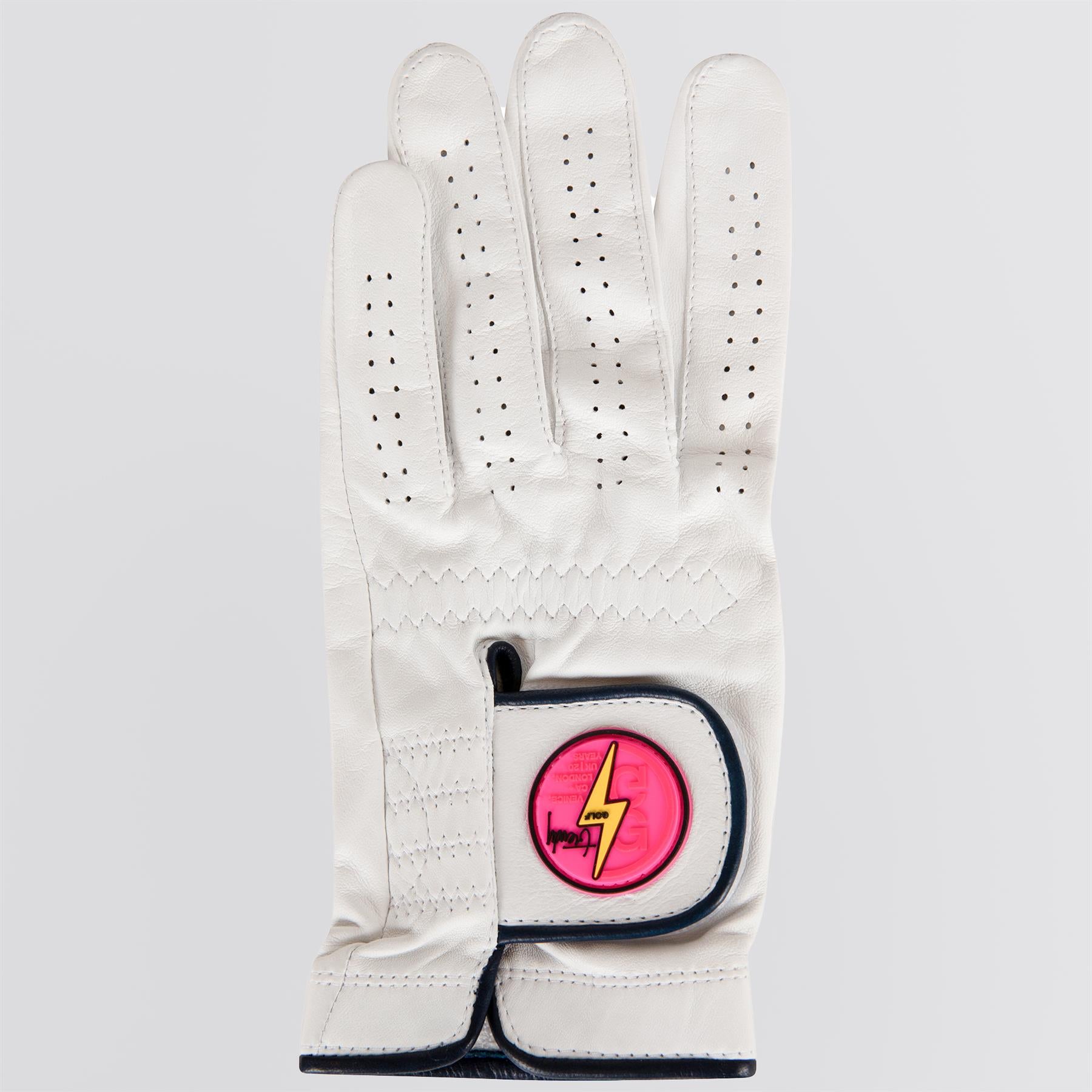 x TRENDYGOLF Limited Edition Bolt LH Golf Glove Snow/Knockout Pink