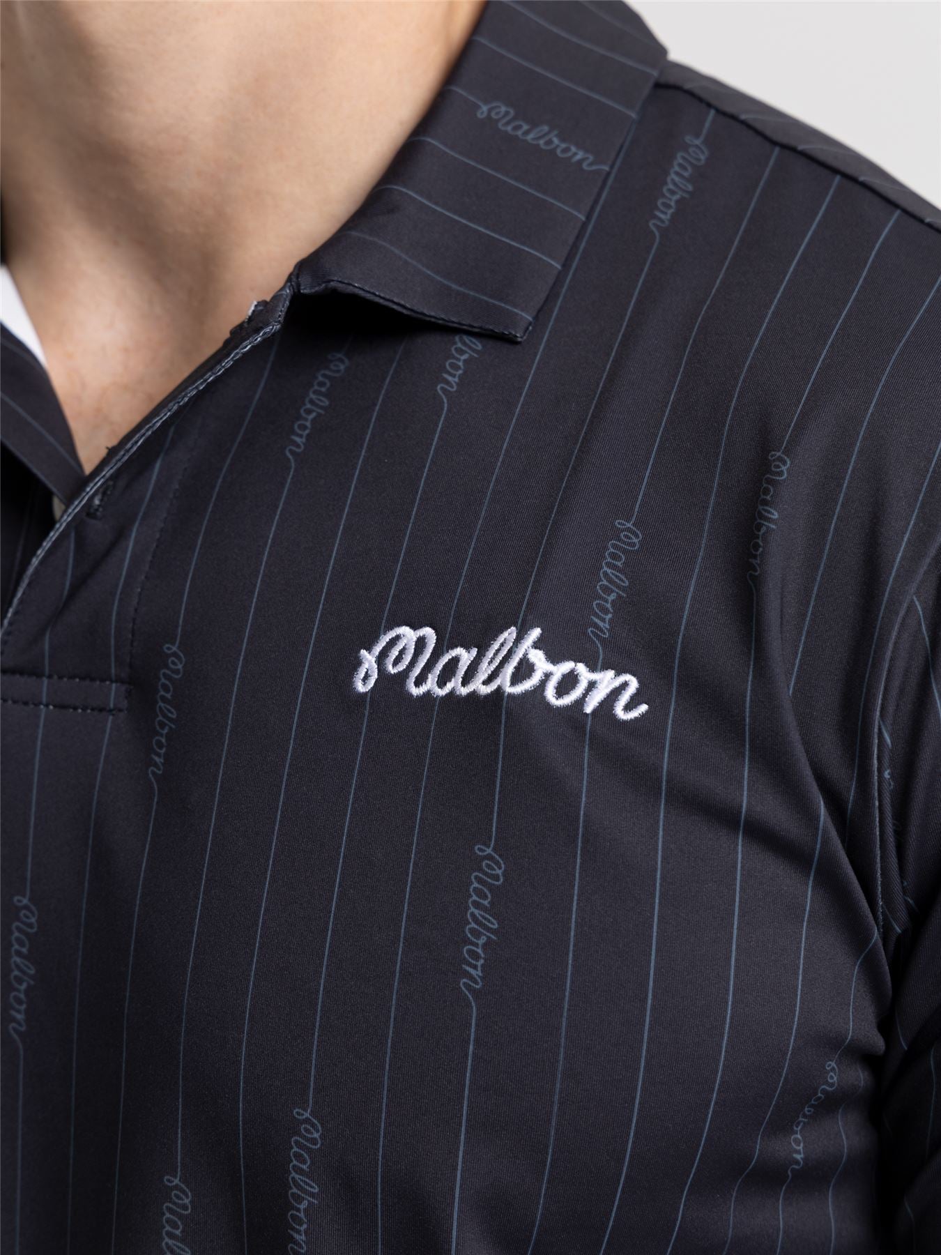 Malbon Evergreen Pique Polo Black/Cool Grey – TRENDYGOLF UK