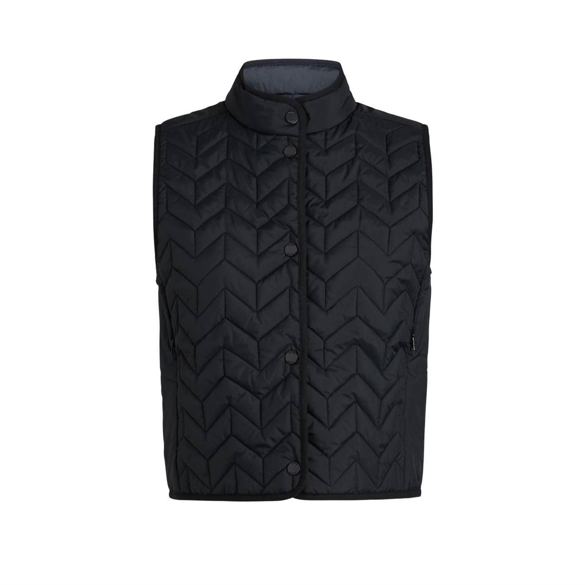 Lightweight Chevron Quilted Vest Onyx