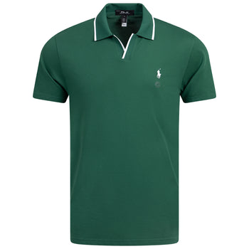 RLX Tailored Fit Stretch Cotton Polo Kelly Green/Ceramic White