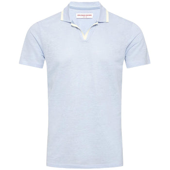 Felix Linen Pique Polo Soft Blue