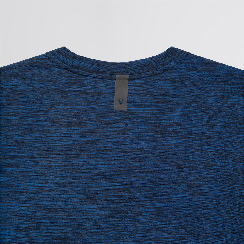 Long Sleeve Mesh Textured T-Shirt Navy