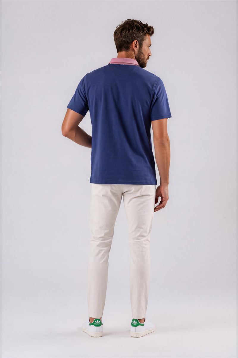 Ford 5 Button Polo Navy/Red Line