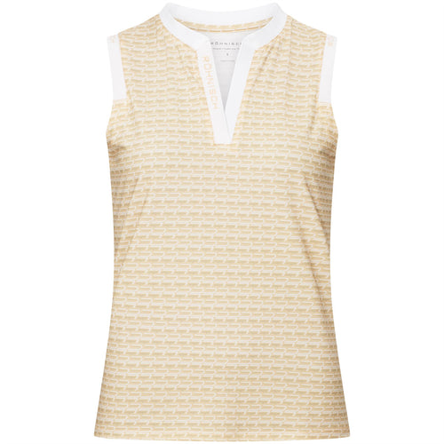 Abby Sleeveless Polo Monogram Peach