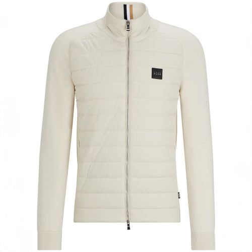 Medesimo Knitted Cotton Regular Fit Hybrid Jacket Open White - W23