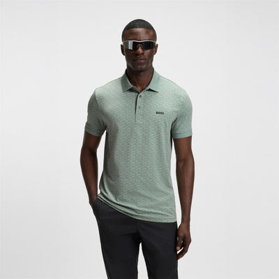 Paddy Striped Cotton Polo Open Green