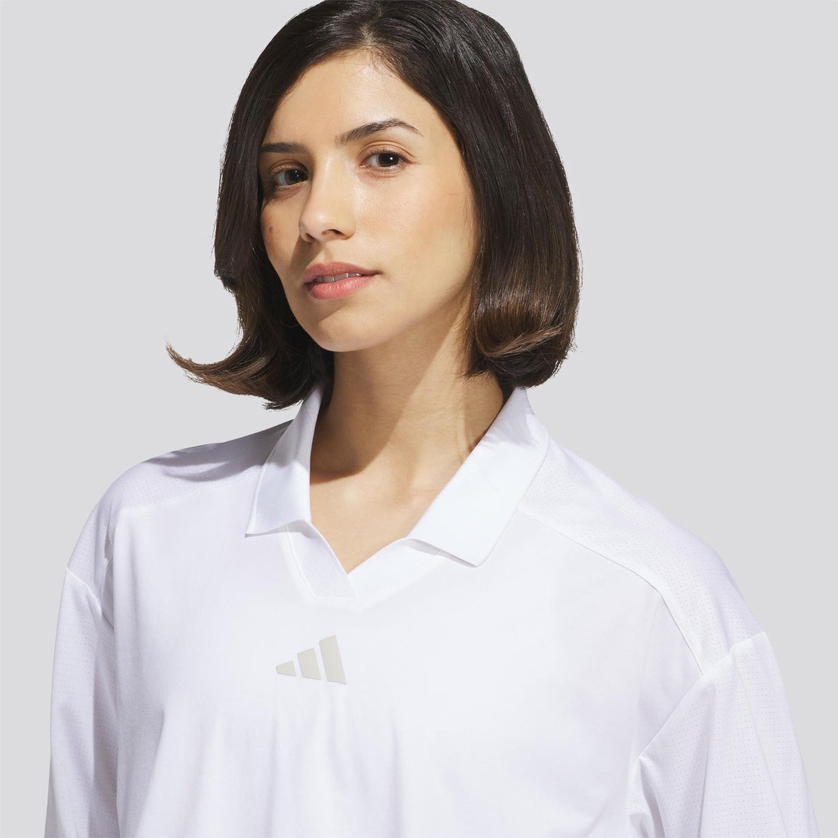 Beyond The Course Twistknit Loose Polo Shirt White
