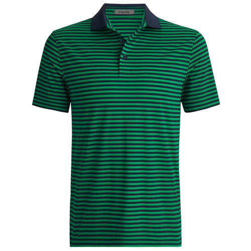 Perforated Stripe Tech Jersey Polo Clover - AW24