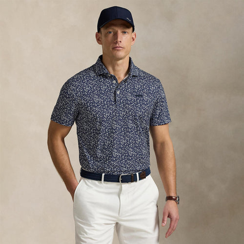RLX Tailored Fit Micro Toss Floral Polo Refined Navy