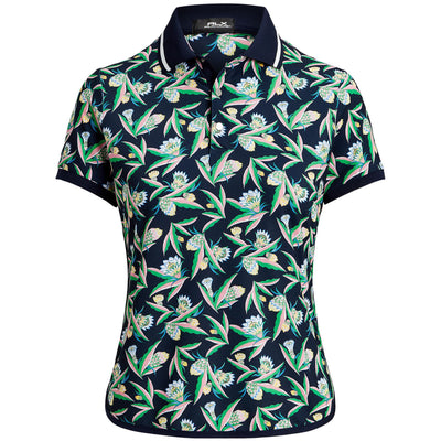 Womens RLX Tailored Fit Pastel Printed Polo Navy Floral - SS24