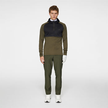 Adam Quarter Zip Hood Forest Green