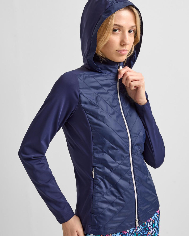 Retention Hooded Hybrid Jacket Atlanta Blue