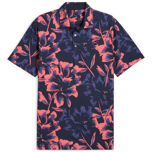 MATTR Broken Flower Polo Deep Navy/Peach Frost - SS25