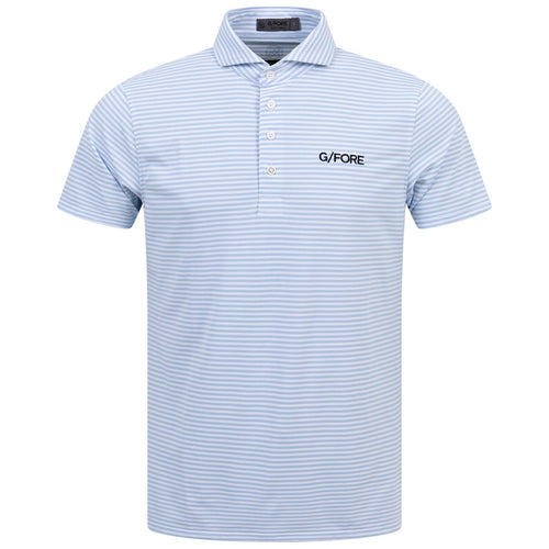 Feeder Stripe Tech Pique Embroidered Tailored Fit Polo Sky - 2023