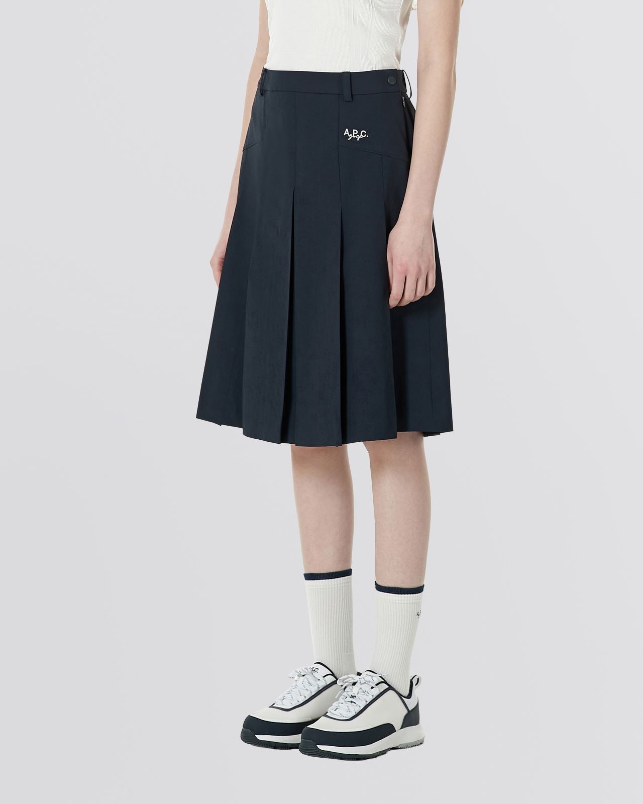 Leana Midi Pleated Skirt Marine