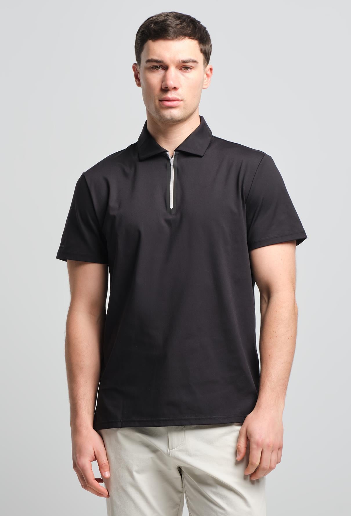 RLX Tailored Fit Kinetic Tech Jersey Polo Black
