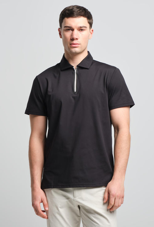 RLX Tailored Fit Kinetic Tech Jersey Polo Black