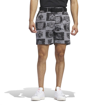 adidas Go-To Printed Golf Shorts Charcoal | TRENDYGOLF.COM