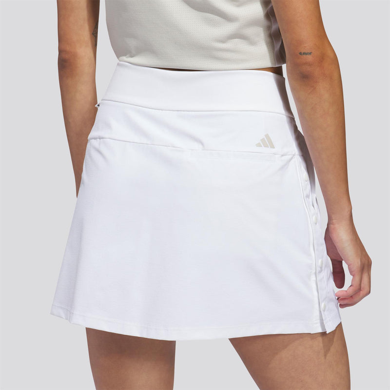 Beyond The Course Side-Snap Twistweave Skort White