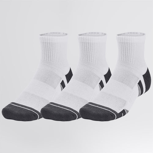 Performance Tech 3PK Quarter Socks White