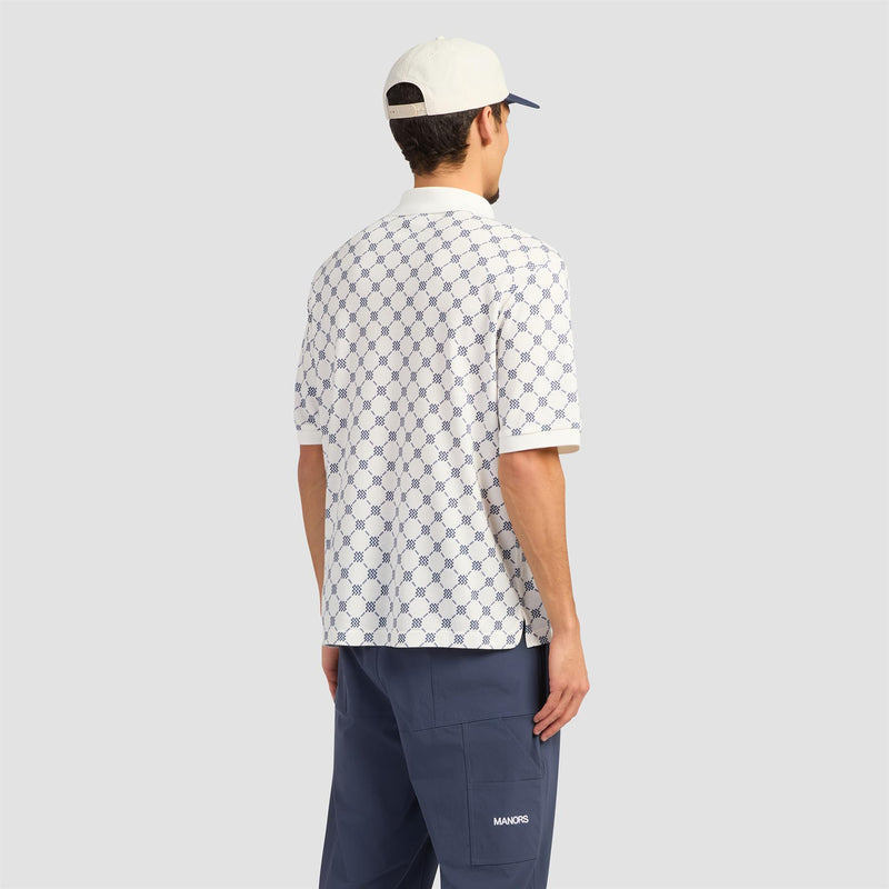 GOAT Pique Polo Monogram Cream