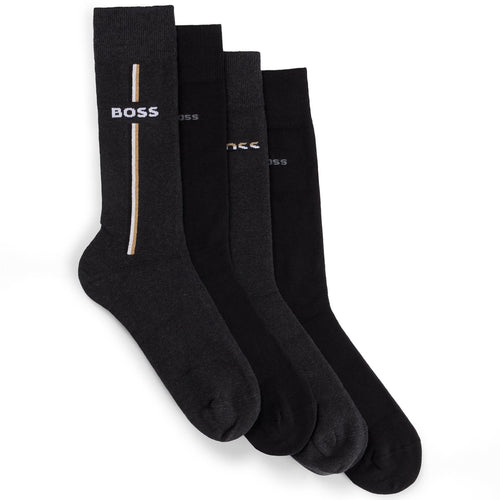Four Pack Gift Set Regular Length Signature Socks Charcoal - W23