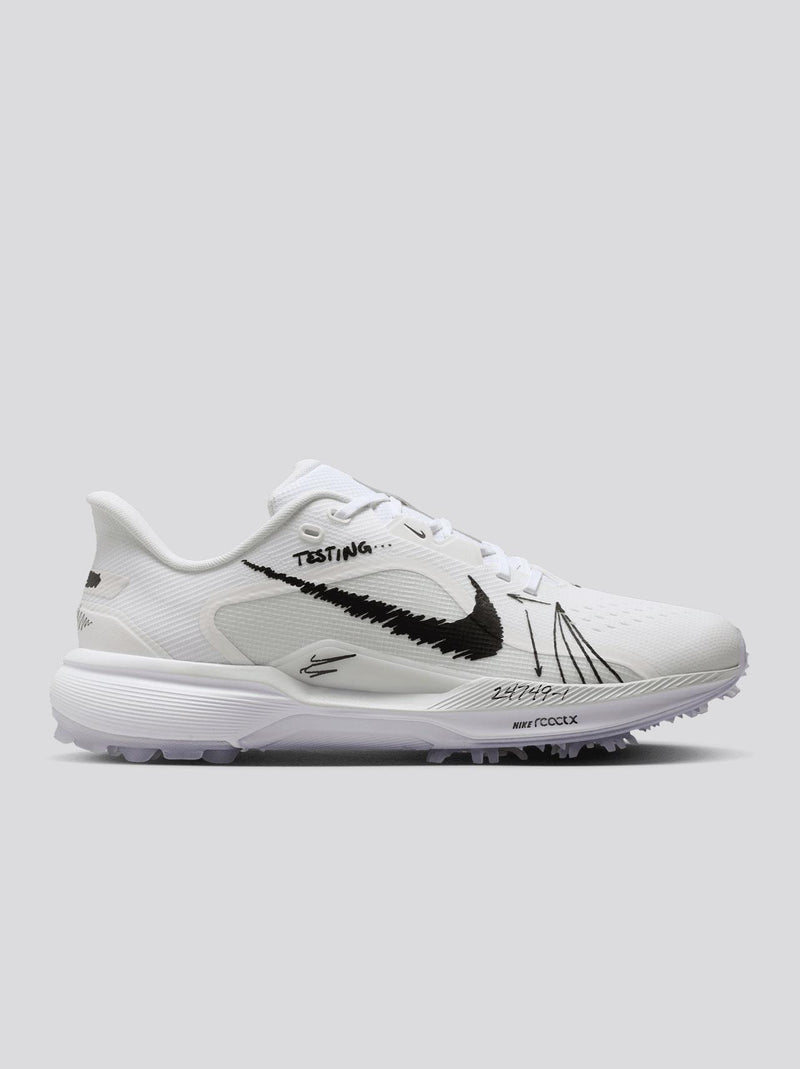 Nike Pegasus 1 Spiked Blueprint Spiked Golf Shoes in White/Black Summit/Metallic Silver - main product view