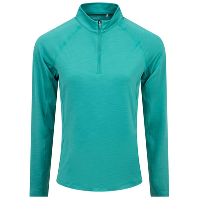 Womens You-V Solid Quarter Zip Mid Layer Green - SS24