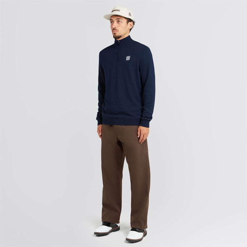 Merino Wool Quarter Zip Windbreaker Midnight