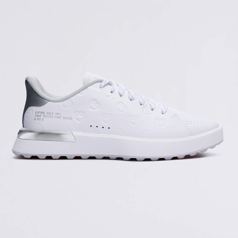G.112 Embossed Heart G'S Spikeless Golf Shoes Snow/Silver