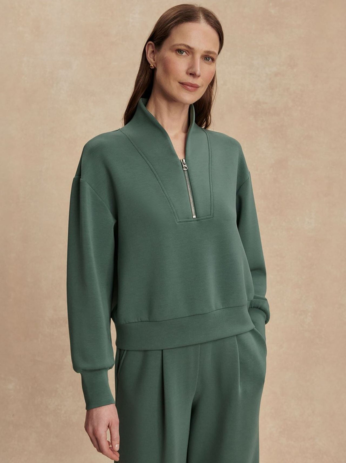 Davidson Sweat Half Zip Dark Forest