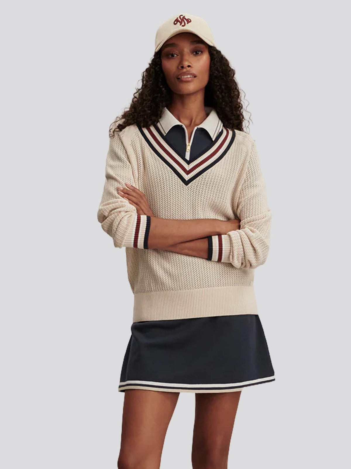 Maurice V-Neck Sweater Oat Milk