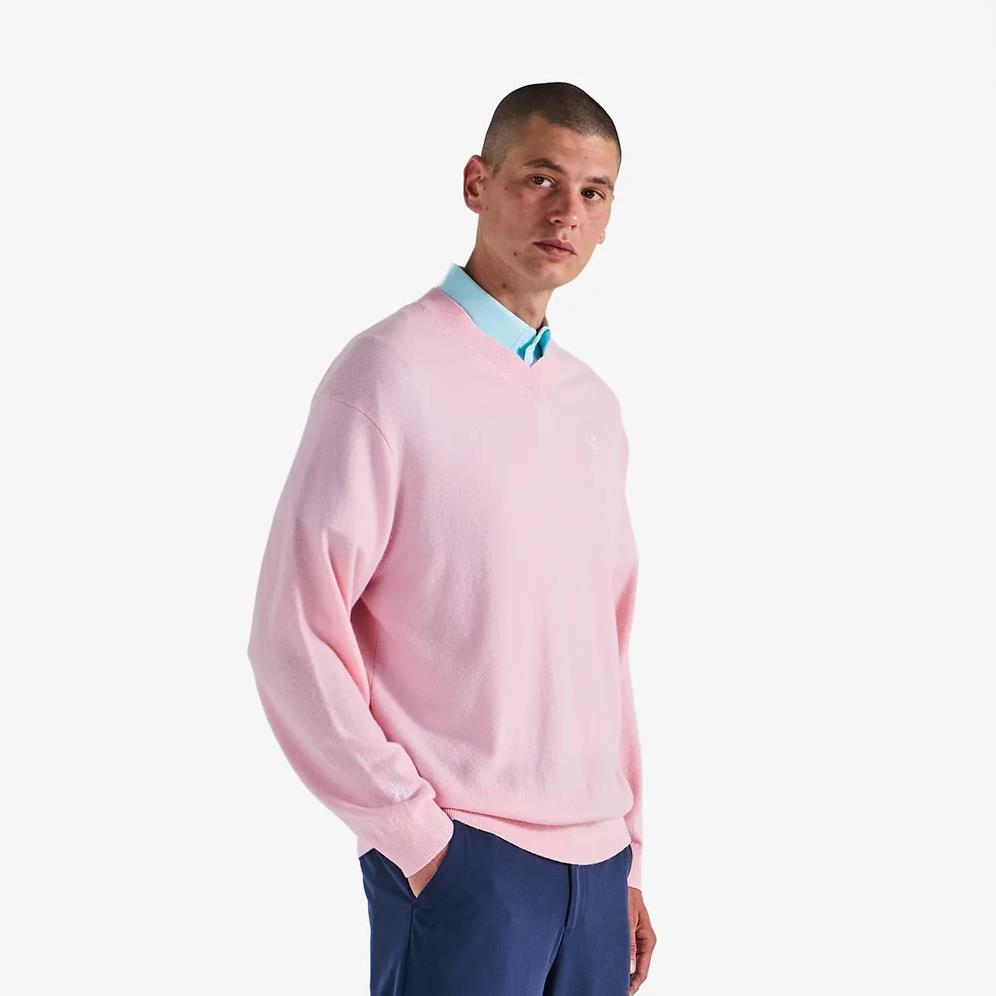 x Jesper Parnevik V-Neck Merino Wool Sweater Pink