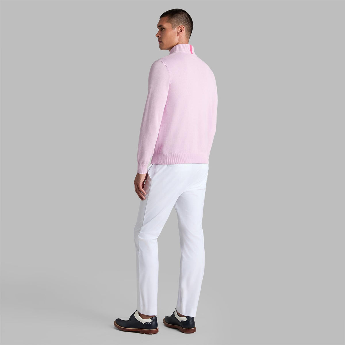 Cooling Cotton Quarter Zip Sweater Dark Blush