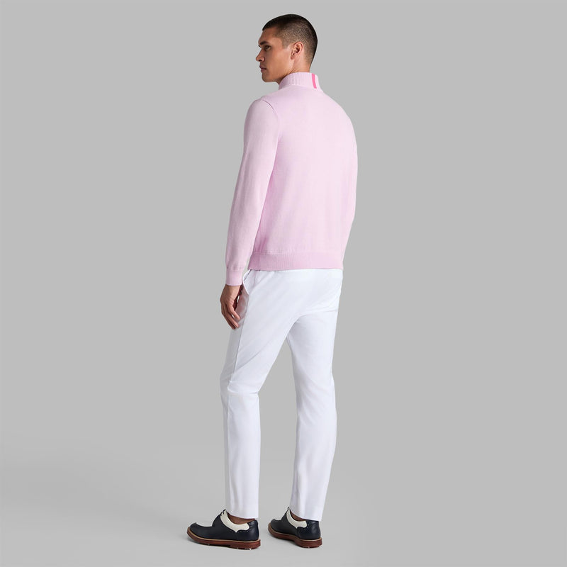 Cooling Cotton Quarter Zip Sweater Dark Blush