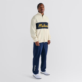 Malbon Golf University Double Zip Mid Layer Cream | TRENDYGOLF UK