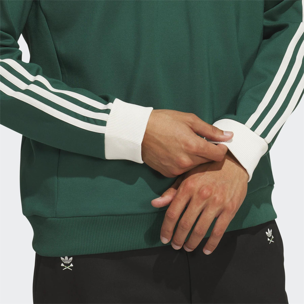 Originals 3-Stripe Quarter Zip Collegiate Green