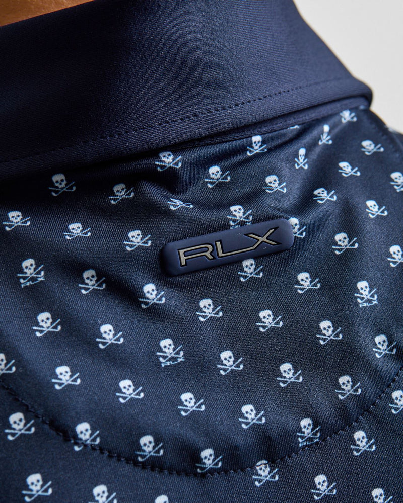 RLX Tailored Fit Airflow Polo Refined Navy Skull And Clubs