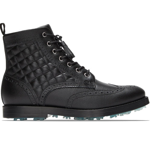 Womens GALLIVANTER Quilted Leather Luxe Golf Shoes Onyx - W24