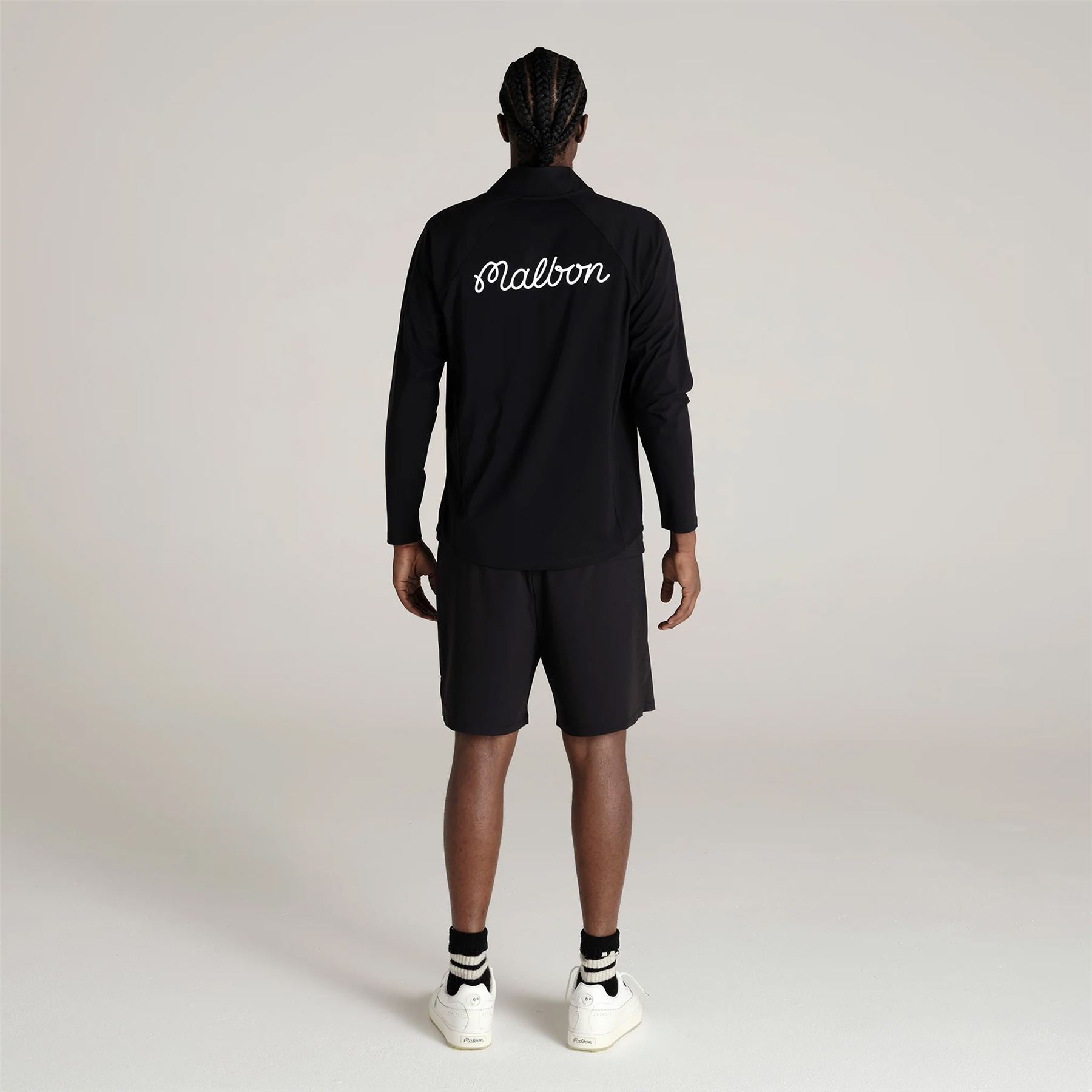 MALBON ♥ [MAN] M Point CP Mid Layer/追跡付 Malbon Golf Performance Raglan Quarter Zip Mid Layer Black