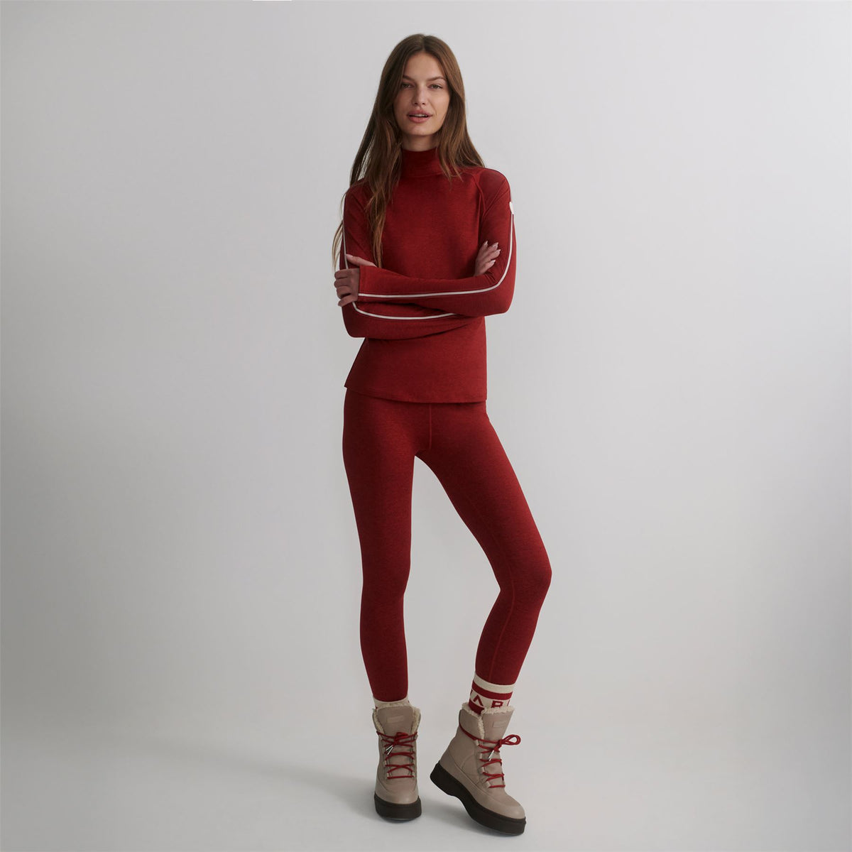 Always Warm Base Layer Leggings Red Dahlia Marl