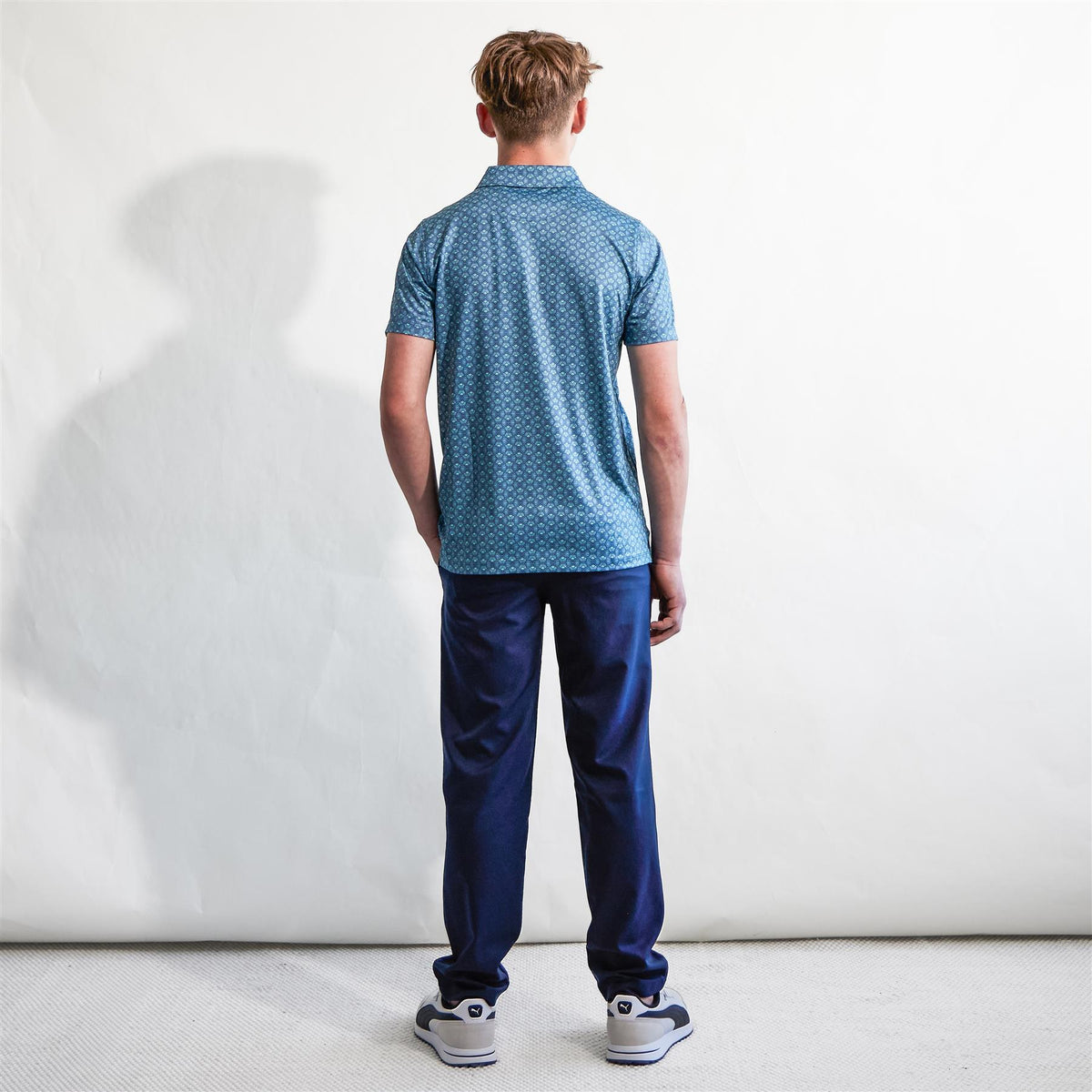 Boys Mattr Scallop Polo Shirt Dark Indigo/Mint Jelly