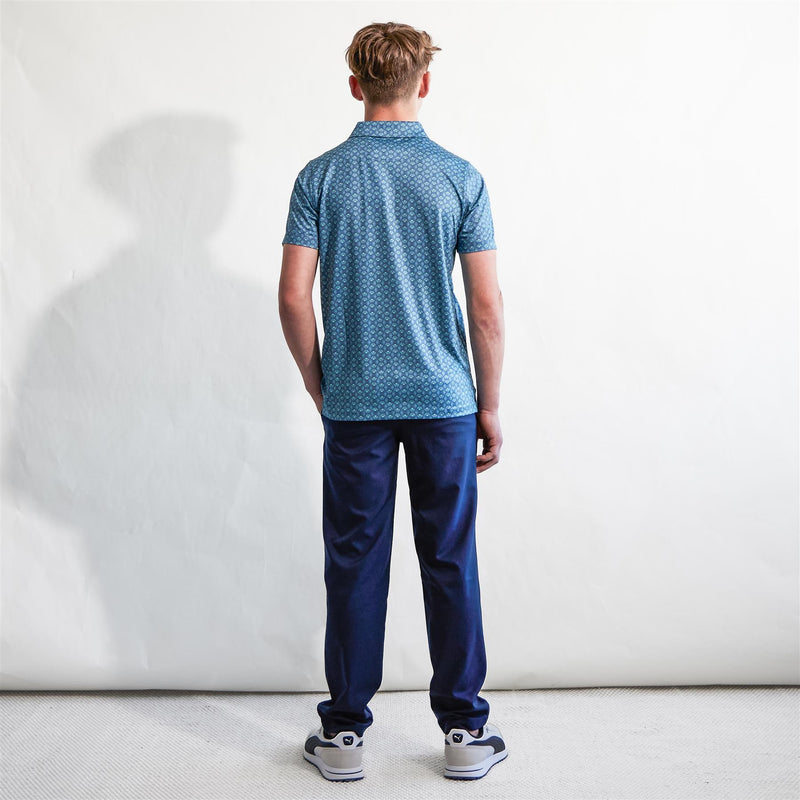 Boys Mattr Scallop Polo Shirt Dark Indigo/Mint Jelly