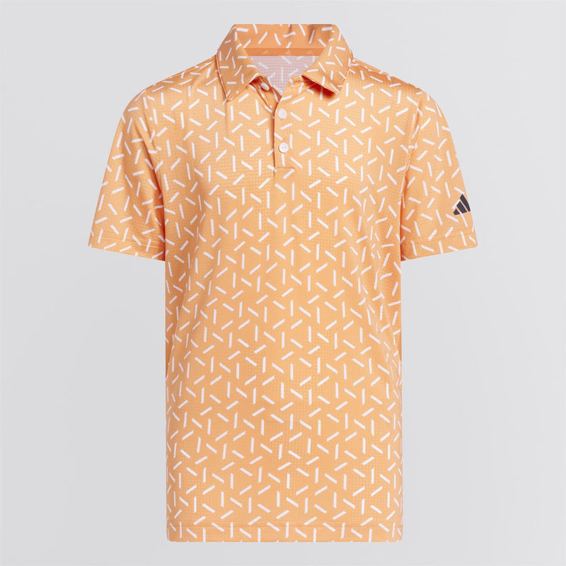 Boys Climacool Ultimate365 Printed Mesh Polo Dusky Orange