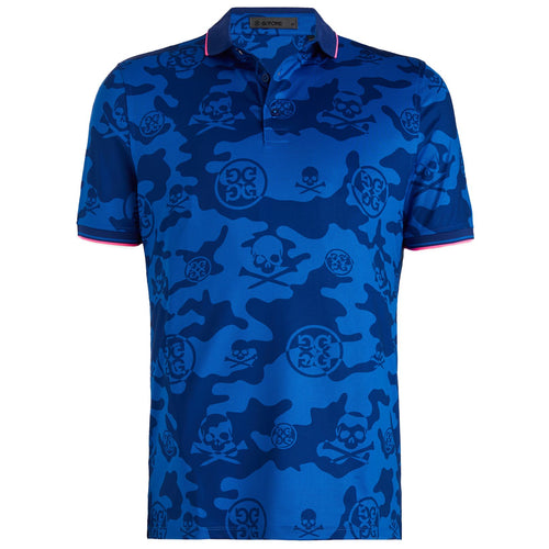 Exploded Camo Tech Jersey Polo Space Blue - SS24