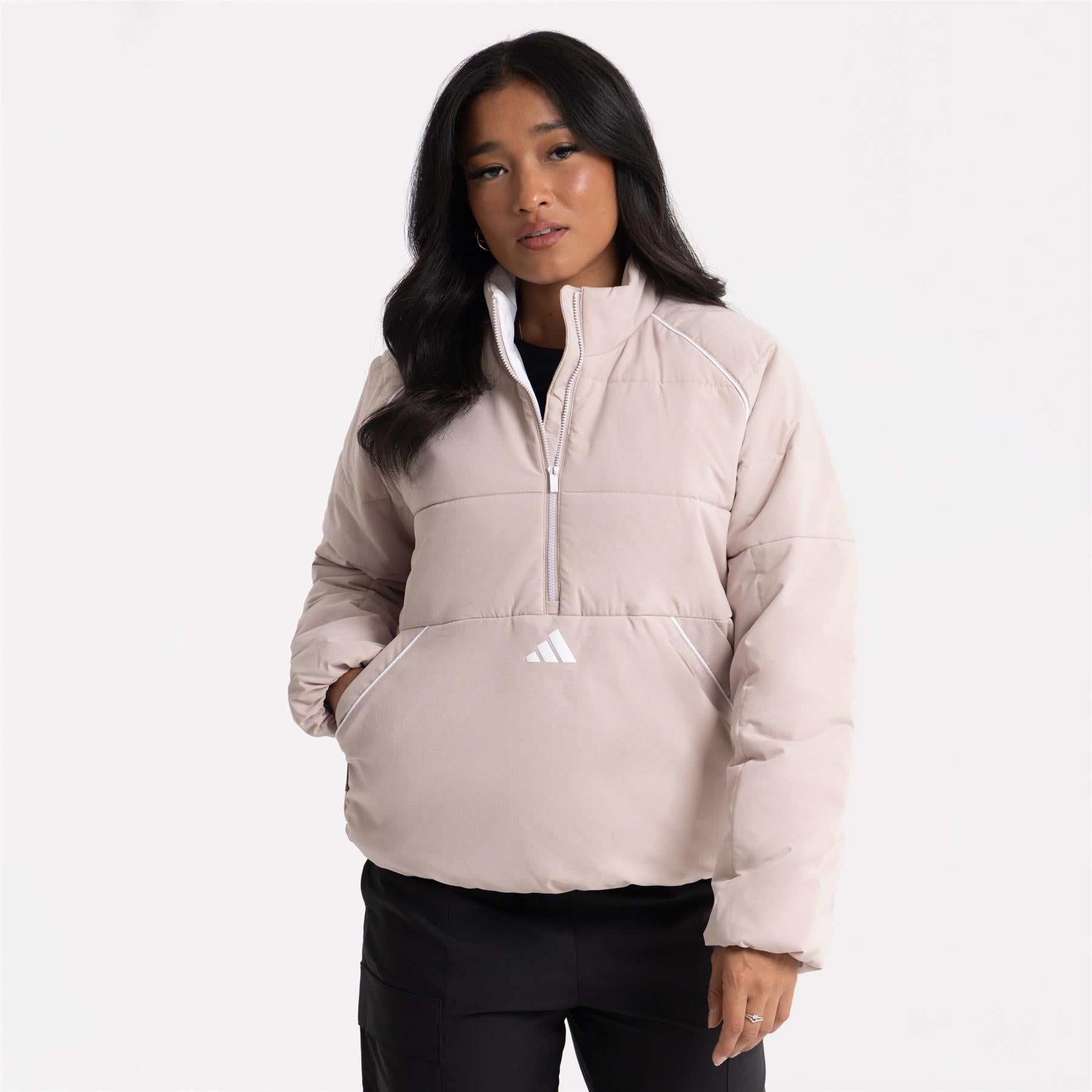 Beyond The Course Twistweave Loose Quarter Zip Jacket Wonder Taupe