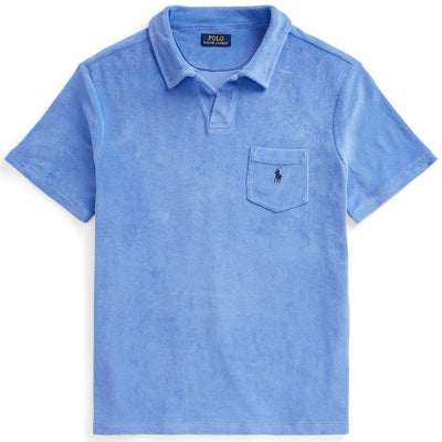 Polo Golf Classic Fit Cotton Knit Open Placket Polo Harbour Island Blue - SS24